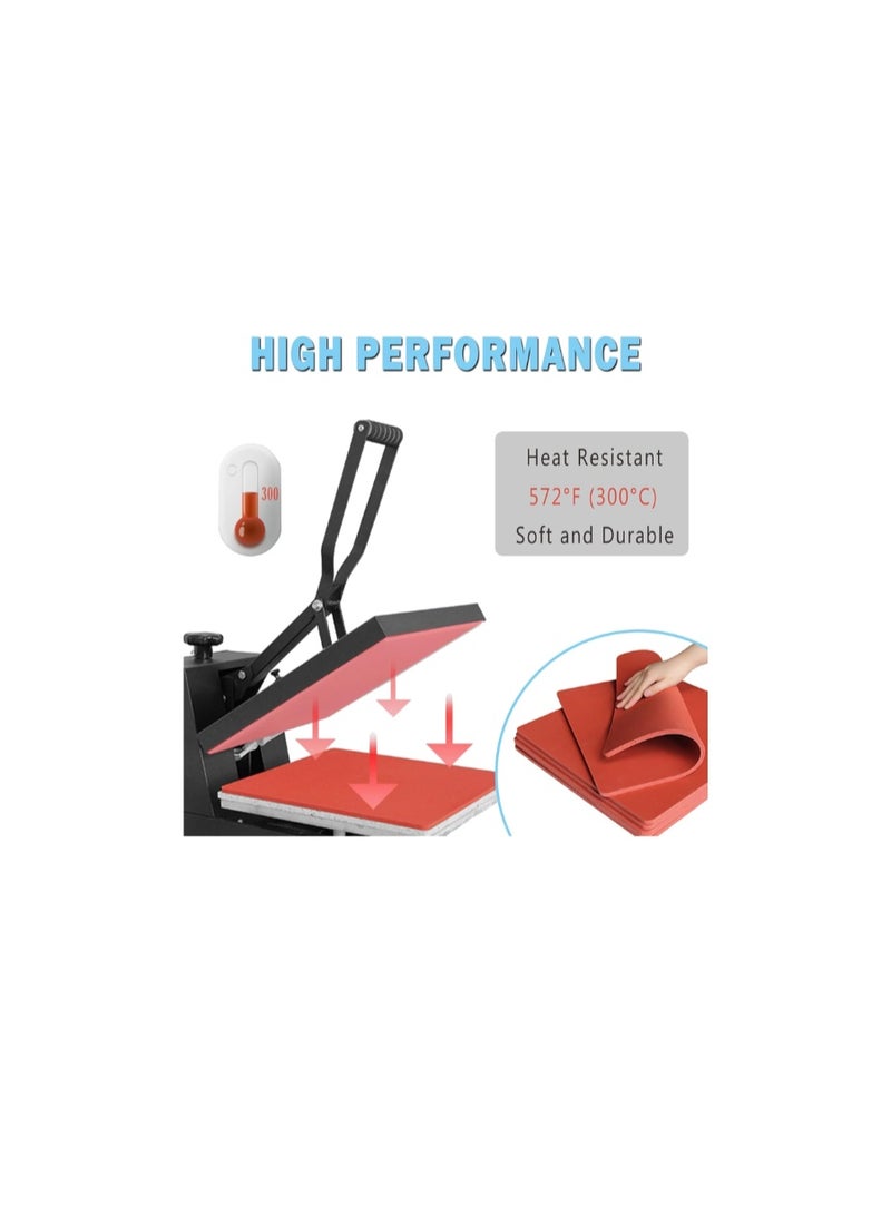 Kalon 40x60CM Silicone Heat Press Mat Pad  Heat Transfer Sublimation transfer printing Rubber-Red - Image 4