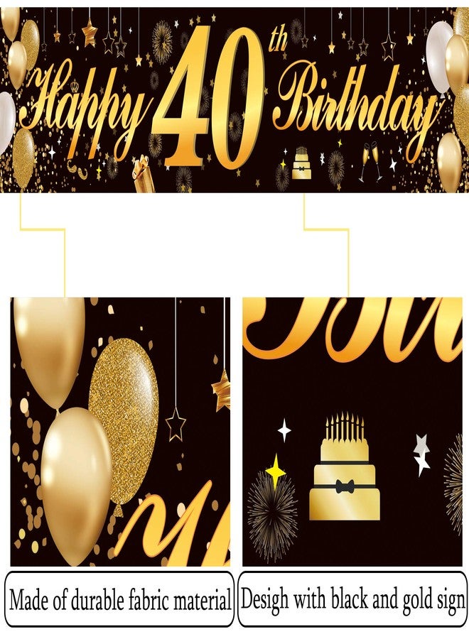 Jutoe Happy 70th Birthday Banner,Birthday Party Sign Backdrop Banner For Men Women Cheer to 70 Years,Durable Black&Gold Glitter Birthday Sign Yard Sign For 70th Birthday Party Decoration Supplies(70 Black) - Image 5