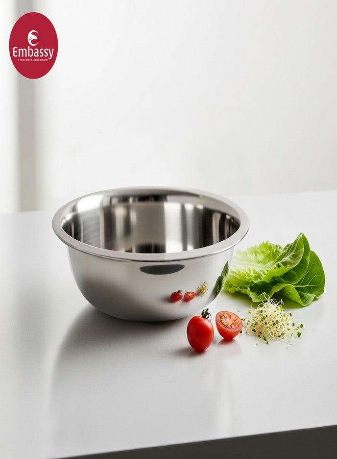 EMBASSY Stainless Steel Pack of 2 Sonata Mixing Bowls for Kitchen | Size - 7 | Capacity - 6000 ml | Bowls for Baking, Mixing Atta, Storing and Serving | Ideal for Gifting - Image 5