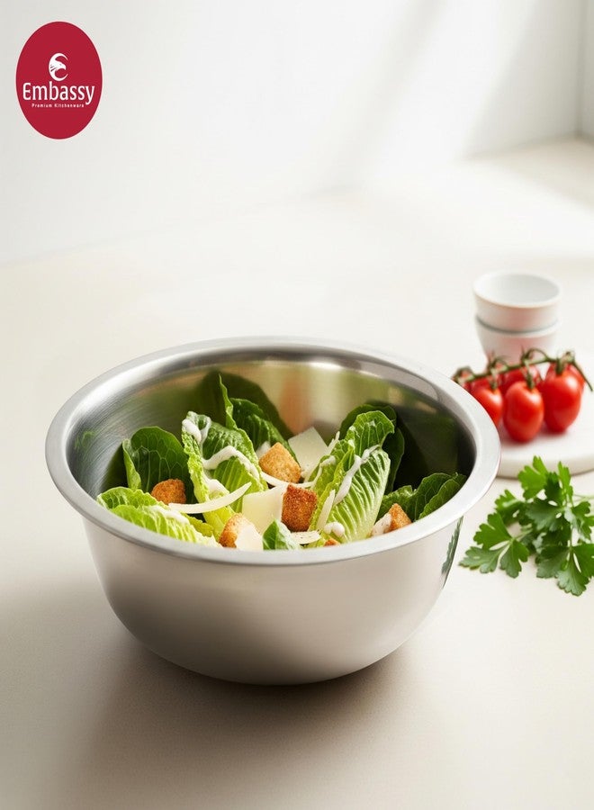 EMBASSY Stainless Steel Pack of 2 Sonata Mixing Bowls for Kitchen | Size - 7 | Capacity - 6000 ml | Bowls for Baking, Mixing Atta, Storing and Serving | Ideal for Gifting - Image 4
