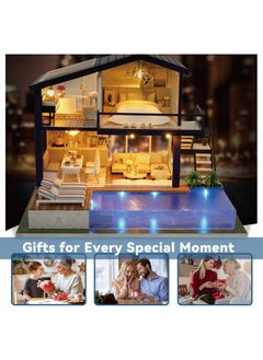 Flever Flever Dollhouse Miniature DIY House Kit Manual Creative with Furniture for Romantic Artwork Gift (Perfect Time Apartment)  - Image 4