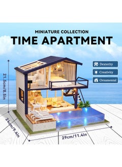 Flever Flever Dollhouse Miniature DIY House Kit Manual Creative with Furniture for Romantic Artwork Gift (Perfect Time Apartment)  - Image 2