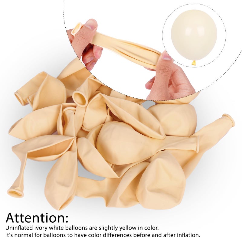 RUBFAC 129pcs Ivory white Balloons Different Sizes 18 12 10 5 Inch Latex Balloon Garland Arch for Party Decoration Birthday Gender Reveal Wedding Anniversary Baby Shower Party Supplies - Image 4
