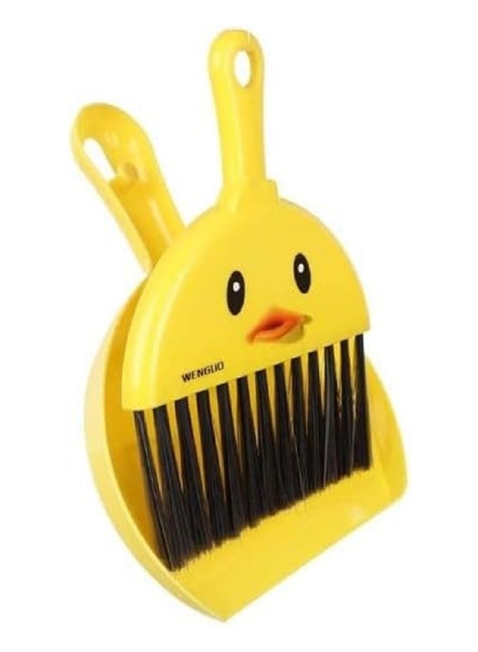 وينجو مقشة وجاروف صغيرة - فرشاه بالجاروف ميني بلاستيك لون اصفر - Image 1