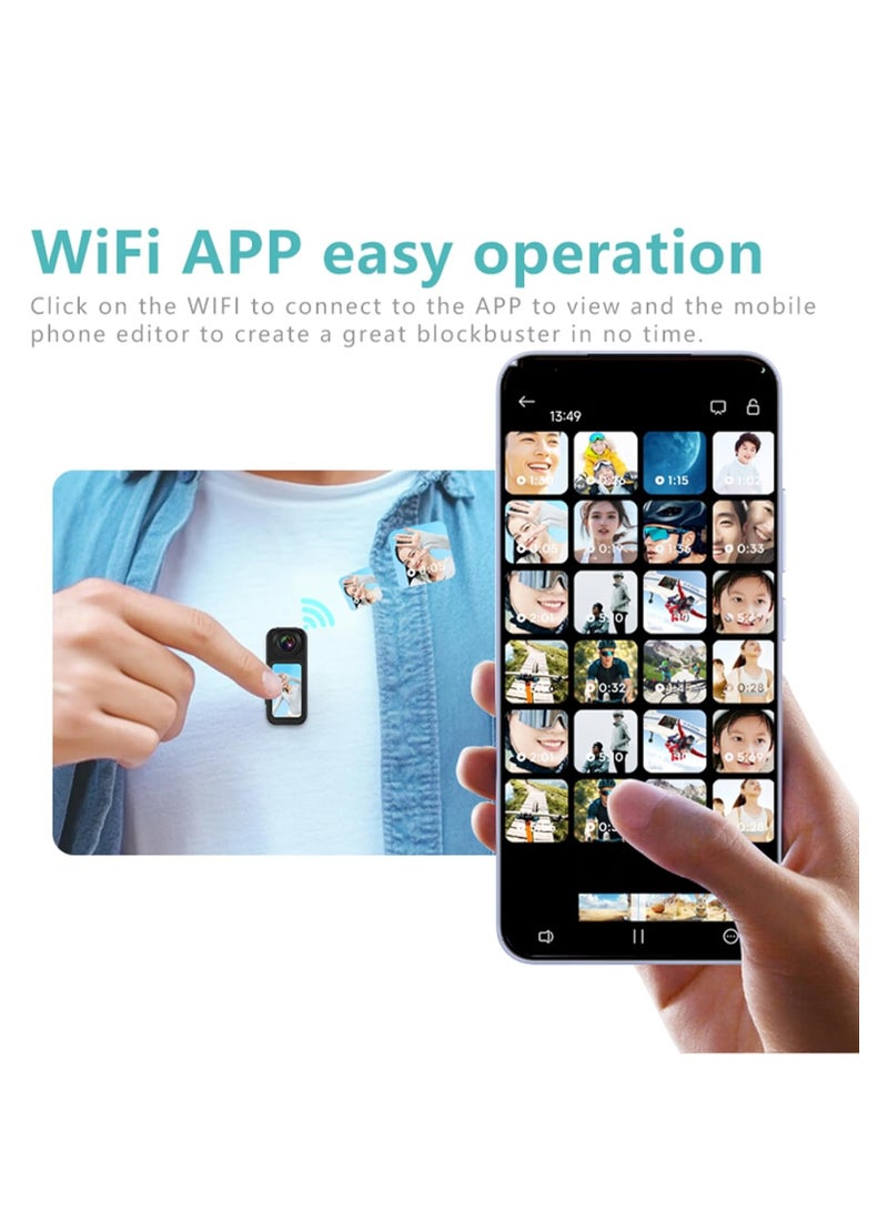 BlueFire Helmet Vlogging Camera with 2.7K POV Video Recording, Magnetic Wearable Mini Camera with 180° Rotating Lens, IPS HD Display, 170° Wide Angle, Compact Thumb-Sized Body Cam, Pocket Action Camera for Cycling, Motorcycle, Outdoor Sports, Travel & Daily Vlogs – Lightweight 35g with 350mAh Rechargeable Battery & 100 Minutes Recording - Image 4