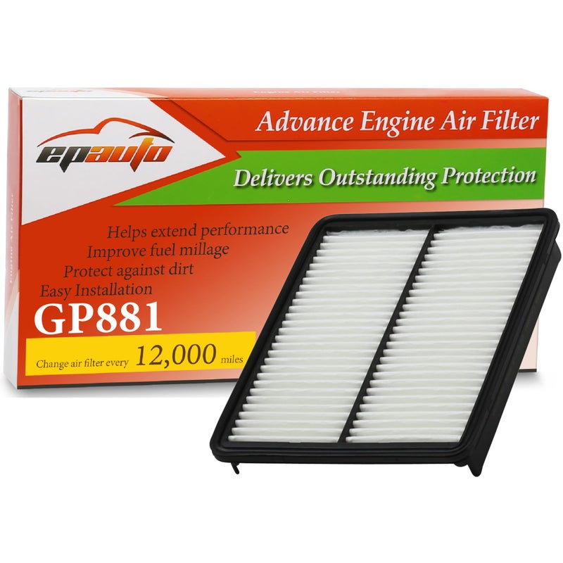 EPAuto GP881 281132P100 Engine Air Filter Replacement for Hyundai Sonata Santa Fe Azera Kia Optima Sorento Cadenza Fits Gas Hybrid Models 20102017