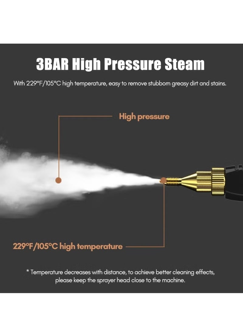 EVEREEN Portable Handheld Steam Cleaner High Temperature Pressurized Steam Cleaning Machine With Brush Heads For Kitchen Furniture Bathroom（UK Plug） - Image 4