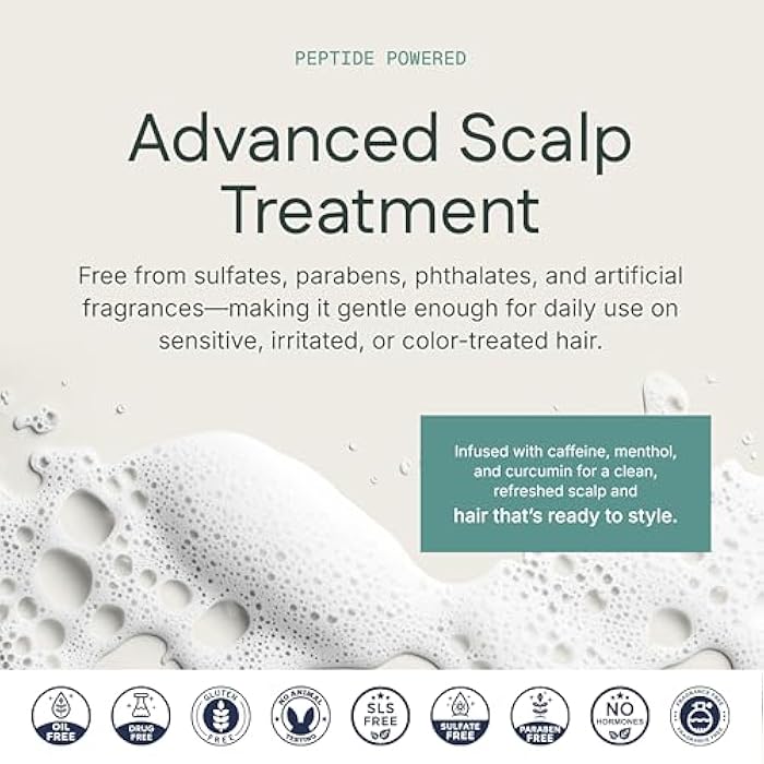 2‑in‑1 Scalp Stimulating Shampoo & Conditioner - Drug‑Free, Sulfate-Free & Paraben-Free - Growth Factor, Formula for Fuller, Thicker Looking Hair - 100 ml - Image 4