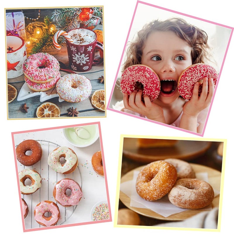HengKe 2 Pack Plastic Donut Cutters with Dipping Pliers Doughnut Mould Doughnut Maker DIY Doughnut Baking Tool Non-Stick Donut Mould Cake Mould Pastry Tools Biscuits Doughnut Hole Cutters - Image 5