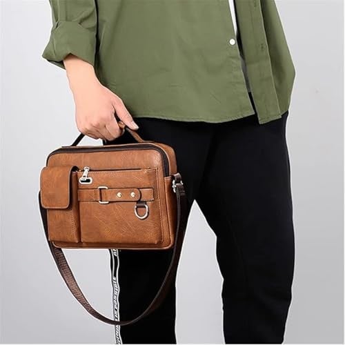 Handcuffs Crossbody Sling Bag for Men & Women | PU Leather Shoulder Bag with Earphone Port & Adjustable Strap for Travel & Work (Rust) - Image 3