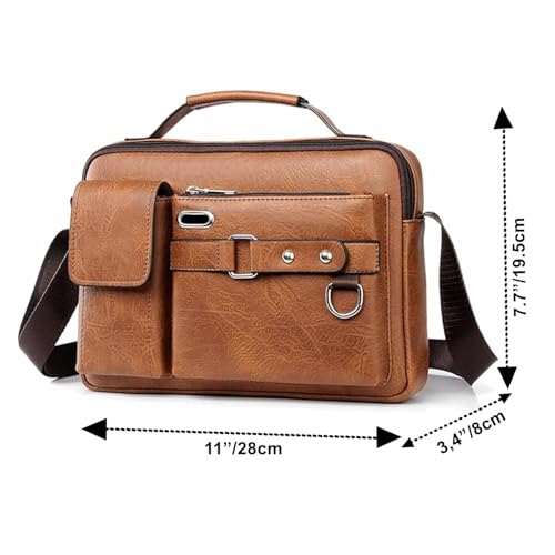 Handcuffs Crossbody Sling Bag for Men & Women | PU Leather Shoulder Bag with Earphone Port & Adjustable Strap for Travel & Work (Rust) - Image 2