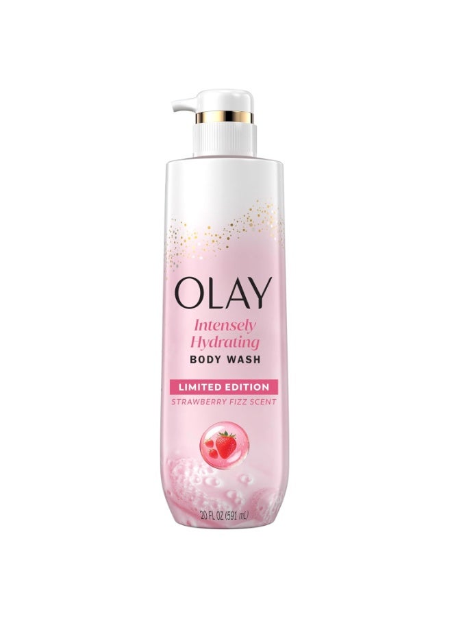 Olay Olay Body Wash for Women, Intensely Hydrating, Pro-Hyaluronic Acid Serum Complex, Renews Moisture, Vitamin B3 Lameller Technology, For All Skin Types, Strawberry Summer Fizz Scent, 20 fl oz - Image 1