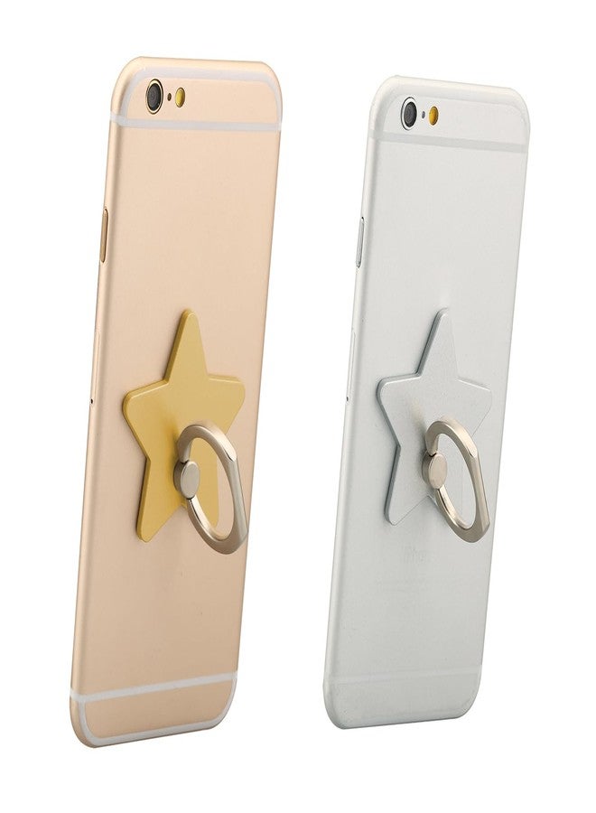 lenoup z179 (4 pcs) Cell Phone Holder,Star Phone Ring Kickstand,Universal 360 Rotation Cell Phone Finger Ring Grip for Almost All Phones/Pad(4 Color Star) - Image 2