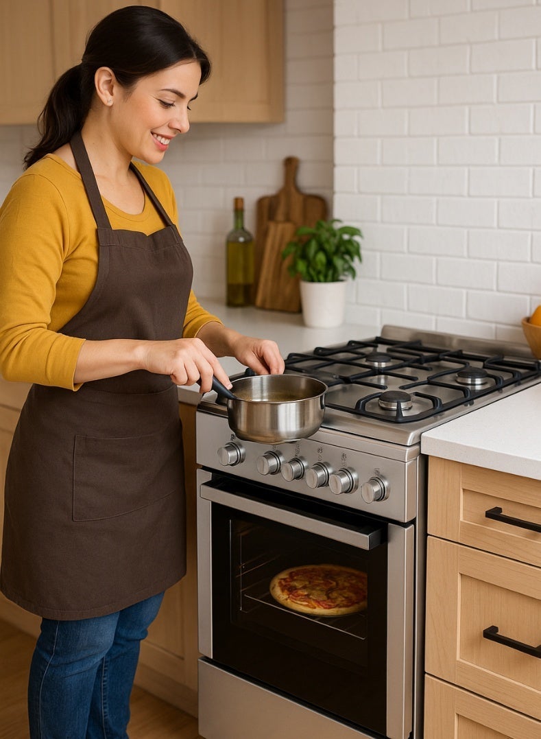 Venus موقد ستانلس ستيل 55x50 سم | 4 شعلات غاز مع إشعال تلقائي | فرن غاز وشواية مع عزل مزدوج | مقابض بتشطيب كروم | صنع في تركيا – الطراز VC5540GSX - Image 4