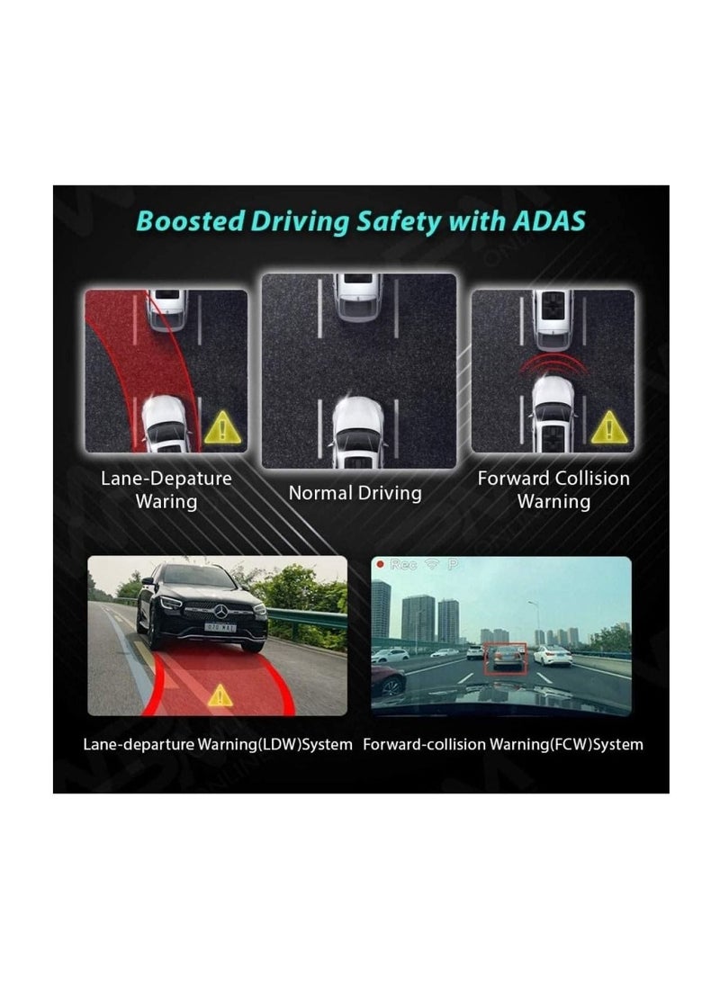70mai - 70mai A800S Dual Vision True 4K Dash Cam, Built-in GPS, ADAS, in App Playback & Share, Optional Parking Monitoring (Front + Rear Cam) - Image 1