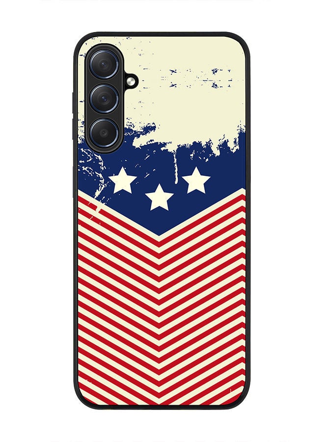 Stylizedd Rugged Black edge case for Samsung Galaxy M54 5G, Slim fit Soft Case Flexible Rubber Edges Anti Drop TPU Gel Thin Cover -  Stars And Stripes - Image 1