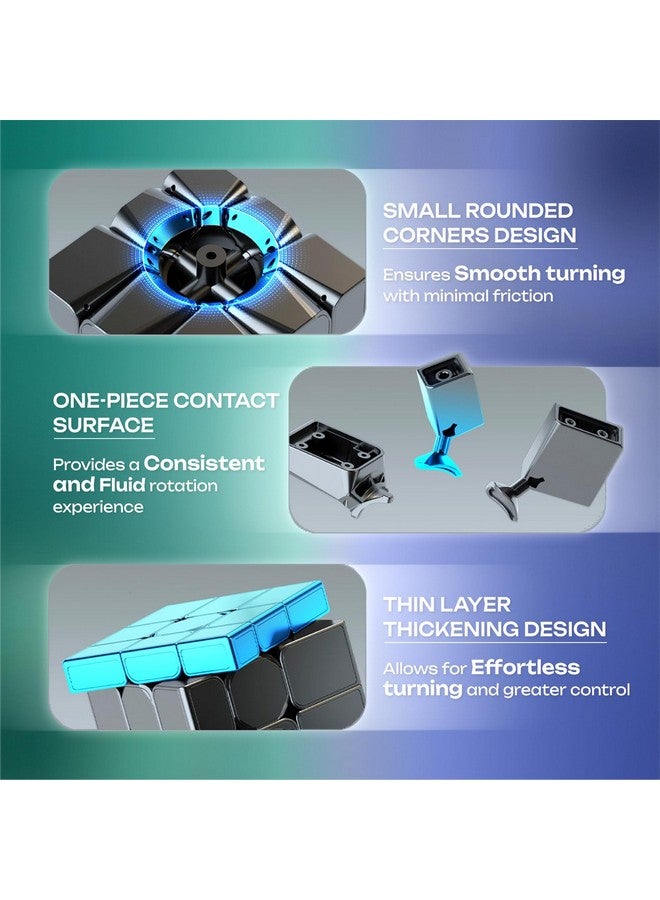 Cubelelo Drift 3x3 Mirror Blue (Tiled) Magnetic Speedcube | Premium New Version Shape-Shifting Puzzle | Ideal for Kids Ages 6 & Above | Durable, Smooth & Fast Design for Quick Turnings - Image 4