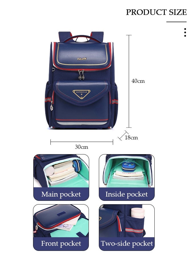 DUNISO Kids School Backpack Large Capacity School Bag Toddler Waterproof Lightweight Kids Backpack with Ergonomic Design, Adjustable Padded Straps Book Bag with Back Reflective Strip for Kids Grades 3-6 - Image 2