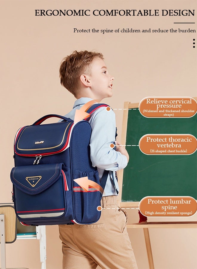 DUNISO Kids School Backpack Large Capacity School Bag Toddler Waterproof Lightweight Kids Backpack with Ergonomic Design, Adjustable Padded Straps Book Bag with Back Reflective Strip for Kids Grades 3-6 - Image 5