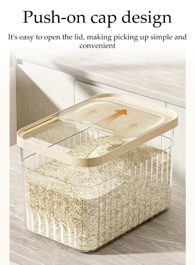 DUNISO Rice Dispenser with Measuring Cup 10KG, Food Storage Flour Bin Large Airtight Food Storage Rice Container for Kitchen Pantry Organization Slim Space-Saving - Image 4