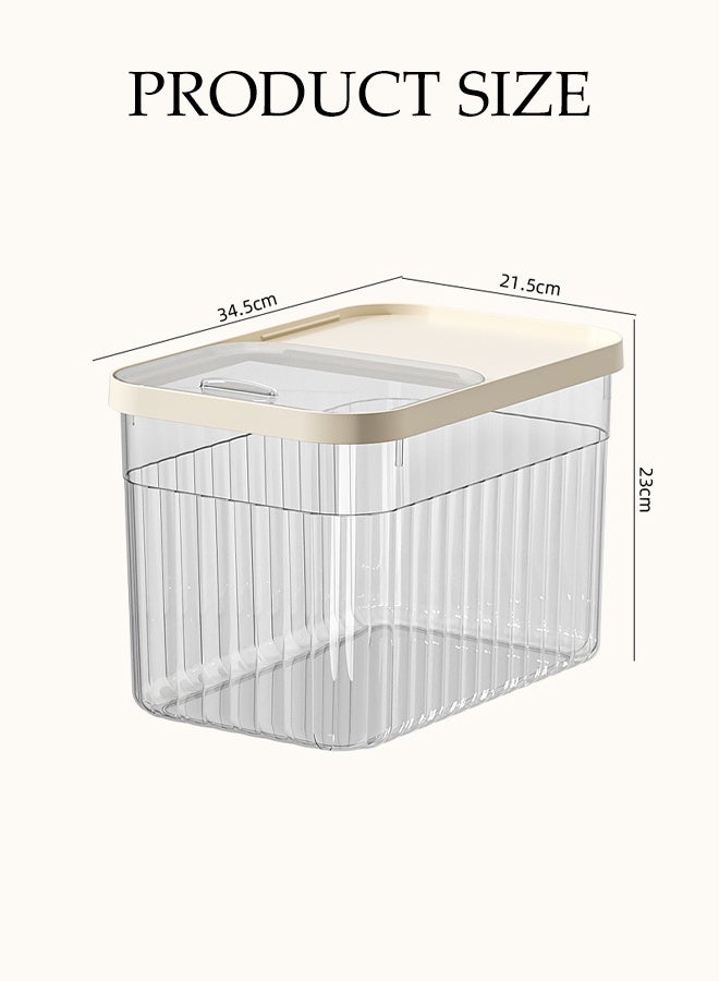 DUNISO Rice Dispenser with Measuring Cup 10KG, Food Storage Flour Bin Large Airtight Food Storage Rice Container for Kitchen Pantry Organization Slim Space-Saving - Image 2