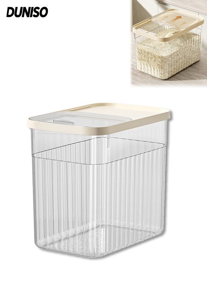 DUNISO Rice Dispenser with Measuring Cup 10KG, Food Storage Flour Bin Large Airtight Food Storage Rice Container for Kitchen Pantry Organization Slim Space-Saving - Image 1