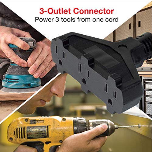 Clear Power 50 ft 14/3 SJTW 3 Outlet Heavy Duty Outdoor Extension Cord with Circuit Breaker Plug, Water, Weather & Kink Resistant, Flame Retardant, Red, 3 Prong Grounded Plug, CP10142 - Image 5