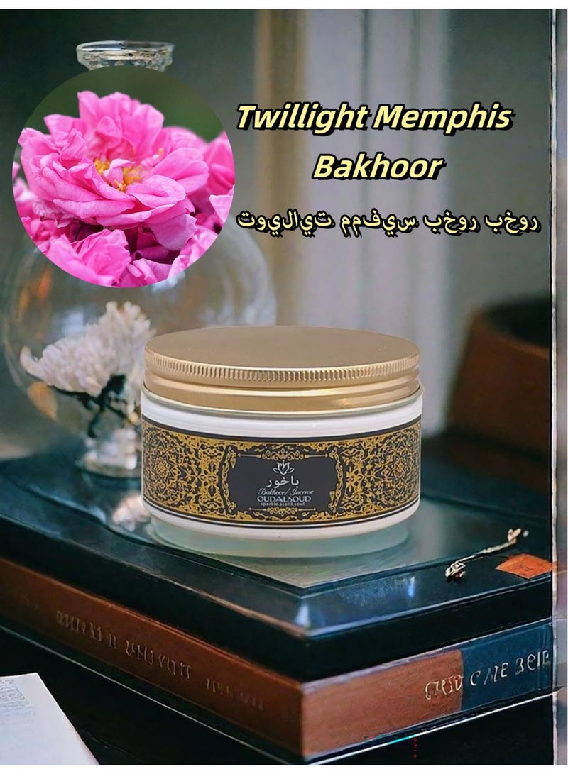 80g Gift Box Twillight Memphis Arabic Bakhoor Incense,Rose Scented|Aroma Lasts All Day Long,Perfect for Prayer, Namaaz, Ceremony, Meditation