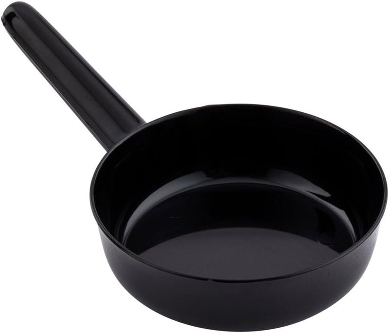 Restaurantware 1 Ounce Disposable Dessert Cups 100 Mini Sauce Dishes  Sauce Pan Design Serve Condiments Snacks or Samples Black Plastic Small Appetizer Plates For Parties or Catered Events - Image 2