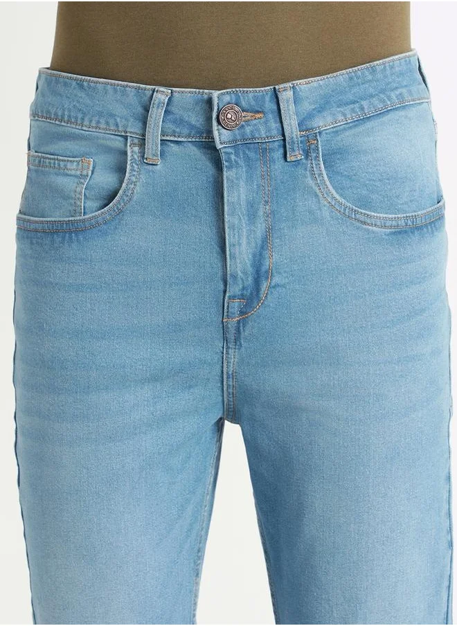 Dennis Lingo Men's Mid Blue Straight Fit Twill Jeans