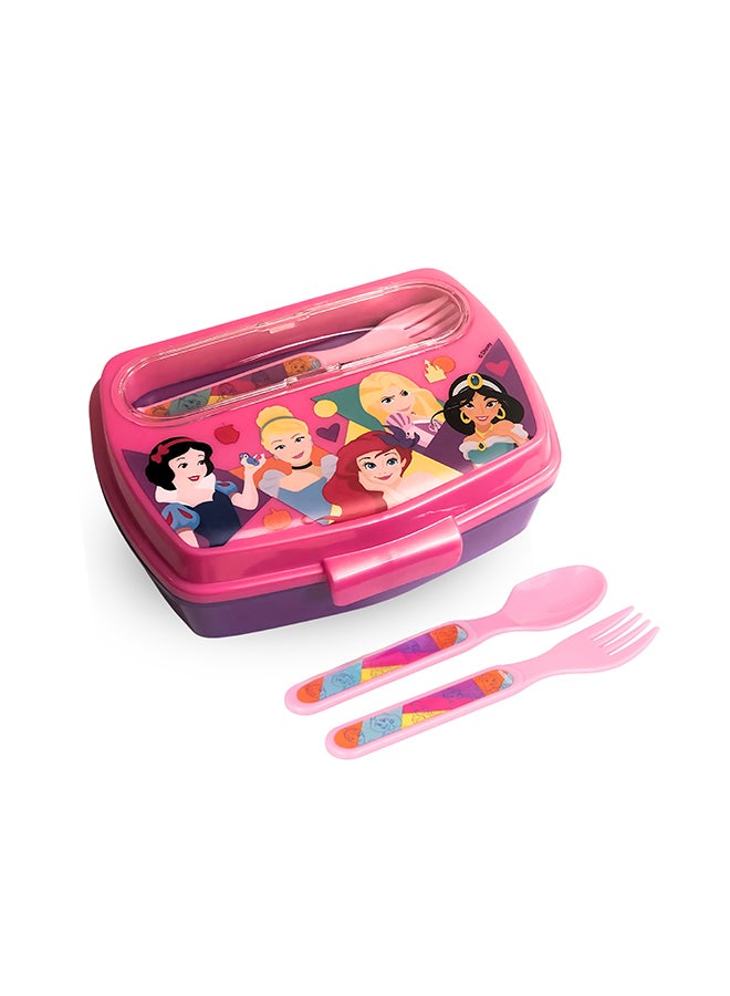 Disney صندوق شطائر ممتع مع أدوات الطعام أميرات ديزني زاهي وجريء - Image 1