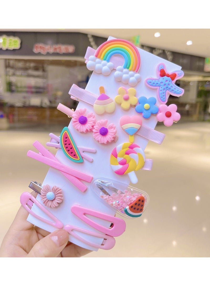 general ٥٦ قطعة مشابك شعر للأطفال، دبابيس شعر، بارِيتات للفتيات، إكسسوارات شعر للفتيات الصغيرات، مشابك شعر للأطفال للتسريح، مشابك شعر جميلة على شكل زهور وقوس قزح وحلويات وفواكه وفراشات للفتيات - Image 2