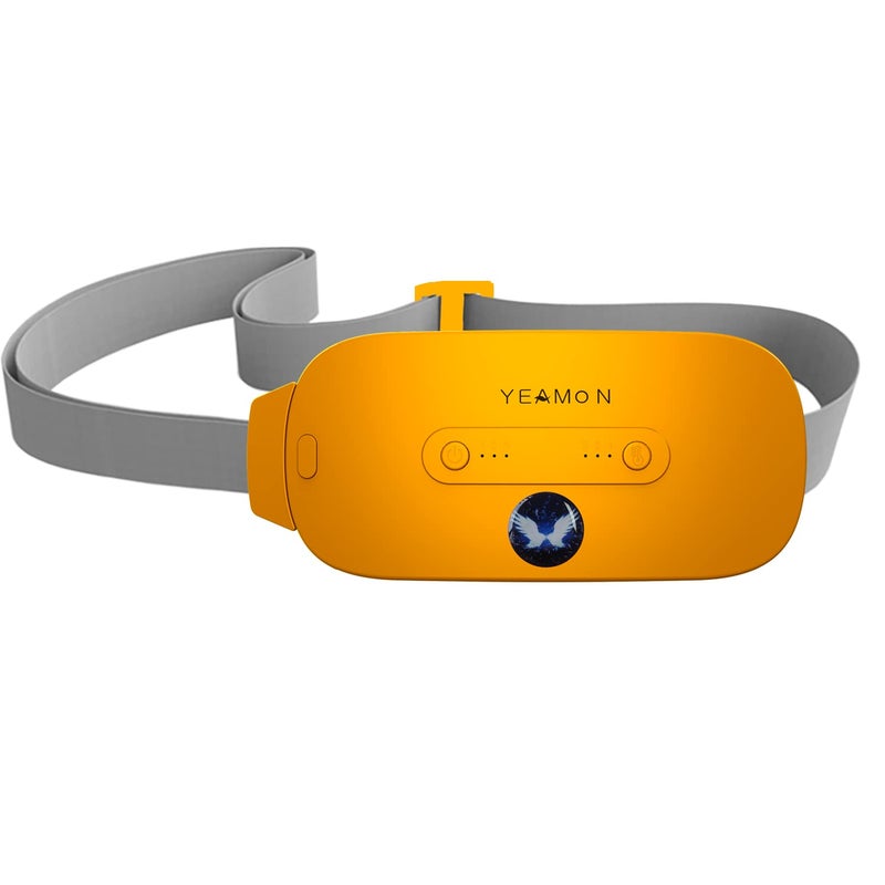 Yeamon Portable CordlessElectric Waist Belt Device Fast with 3 Heat Levels and 3 Massage Modes Back or Belly Heating Pad for Women and Girl 