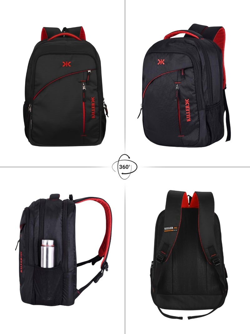 KILLER Louis 38L Laptop Backpack | Spacious Travel & Work Bag with Padded Laptop Compartment, Organizer - Black - Image 4
