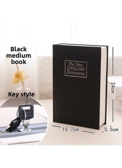 Generic Small Cash Box Piggy Bank Children's Household Storage Book Safe Code Box With Lock Small Lock-Color:Medium Key Black Upgraded Thickened Steel Plate  - Image 1