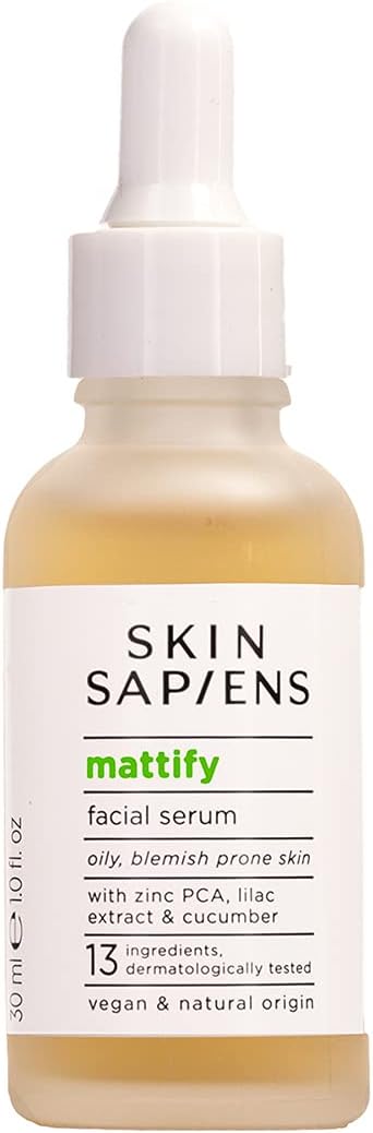 SKIN SAPIENS MATTIFY Facial Serum with Zinc PCA and lilac extract Reduces Oiliness natural Ecocert Cosmos for men and women Cruelty Free and Vegan Skincare for Oily or BlemishProne Skin 30 ml
