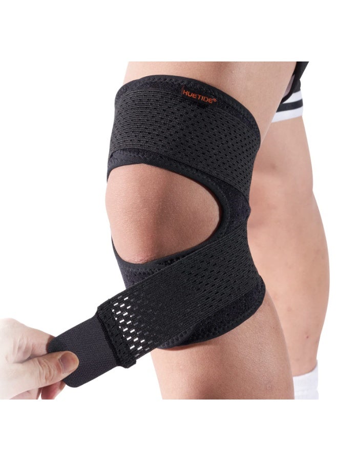 GUDOO Patella Tendon Knee Strap,Knee Support for Women and Mens Open Patella Knee Compression,Adjustable Knee Brace for Arthritis,Runing,Meniscus Tear,Walking,Sports,Large - Image 1