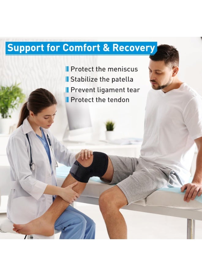 GUDOO Patella Tendon Knee Strap,Knee Support for Women and Mens Open Patella Knee Compression,Adjustable Knee Brace for Arthritis,Runing,Meniscus Tear,Walking,Sports,Large - Image 5