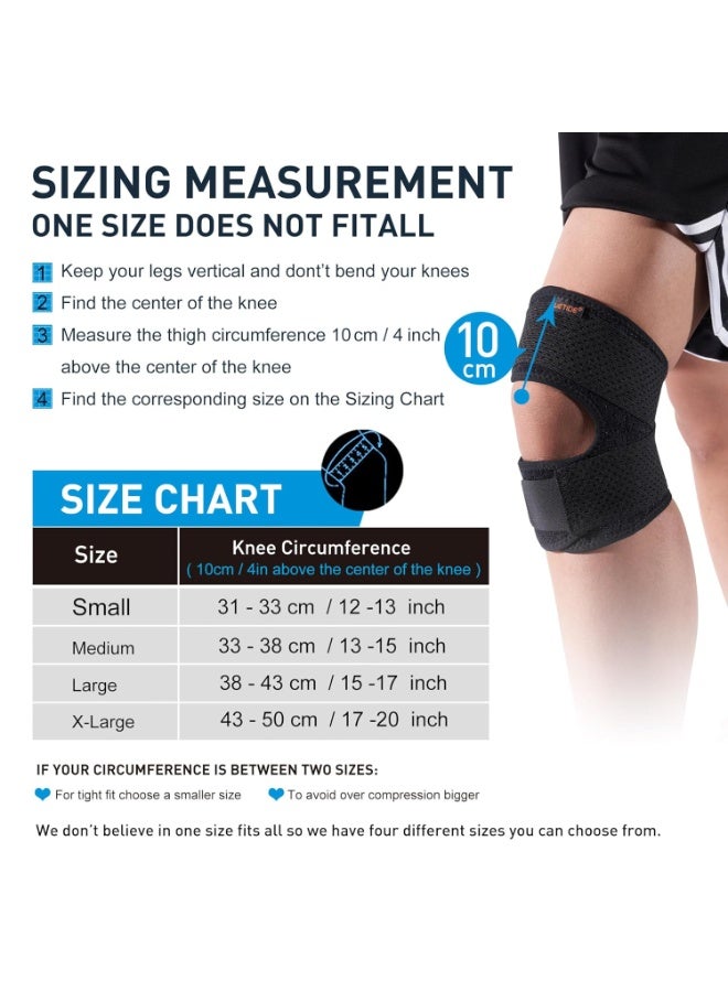 GUDOO Patella Tendon Knee Strap,Knee Support for Women and Mens Open Patella Knee Compression,Adjustable Knee Brace for Arthritis,Runing,Meniscus Tear,Walking,Sports,Large - Image 3