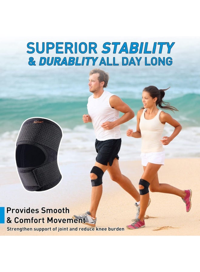 GUDOO Patella Tendon Knee Strap,Knee Support for Women and Mens Open Patella Knee Compression,Adjustable Knee Brace for Arthritis,Runing,Meniscus Tear,Walking,Sports,Large - Image 4