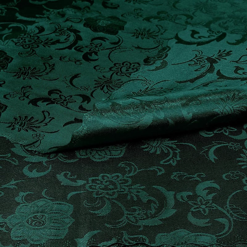 Cobedzy 60 Pack Green Satin Cloth Napkins 17x17 Inch Jacquard Napkins Damask Cloth Napkins Luxurious Satin Napkins for Wedding Banquet Party Restaurant Dinner Decoration - Image 5