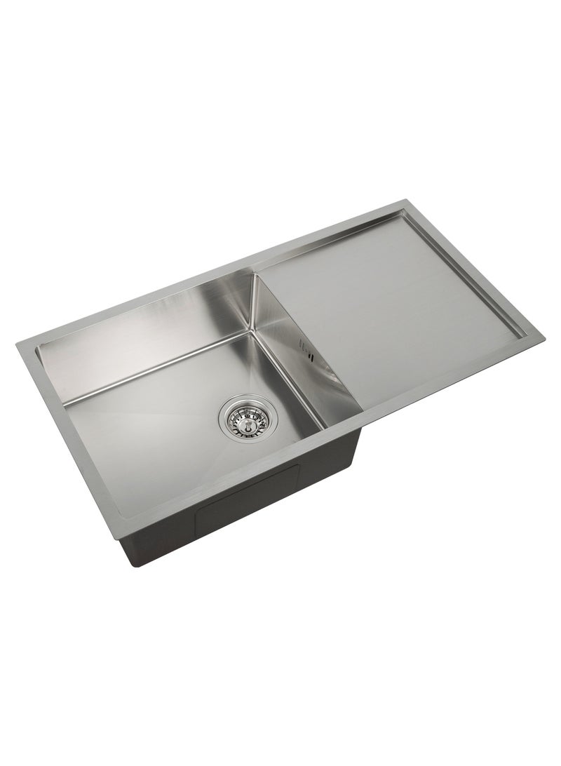 MILLEN Premium Handmade Undermount Single Bowl Sink With Drainer – SUS 304 Stainless Steel, Soundproof, Satin Finish - MSD854420SS - Image 2