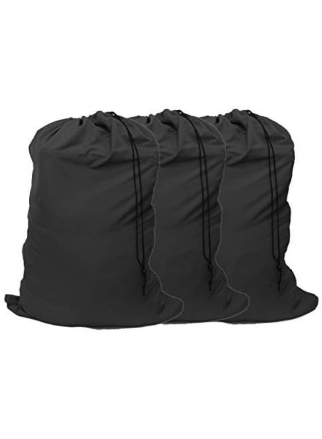 YETHAN Extra Large Laundry Bag 3 Pack, Black, Travel Laundry Bags with Drawstring Closure, 30"x40", for College, Dorm and Apartment dwellers - Image 1