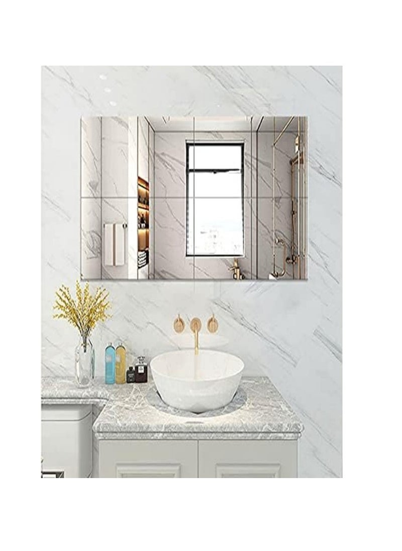 CityRiya-Long Full Length Wall Mirror, 4 Pack Paste Dormitory Vanity Makeup Mirror HD Frameless Stitching Wall-Mounted Mirrors for Bedroom Bathroom Dormitory, 22 * 22cm  - Image 3