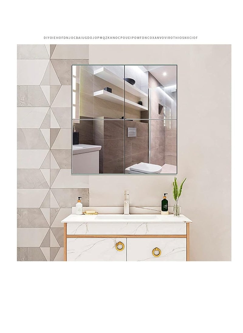 CityRiya-Long Full Length Wall Mirror, 4 Pack Paste Dormitory Vanity Makeup Mirror HD Frameless Stitching Wall-Mounted Mirrors for Bedroom Bathroom Dormitory, 22 * 22cm  - Image 4