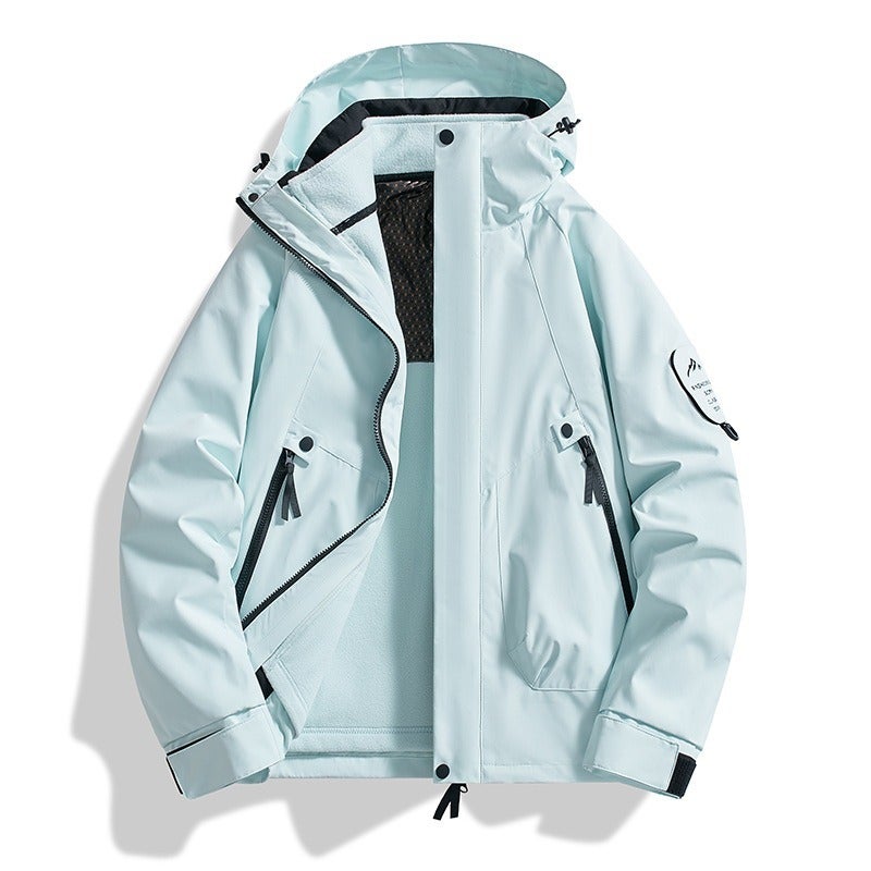 Qi Ta 3-in-1 Outdoor Jacket for Women, Waterproof Windproof Hiking Coat with Detachable Fleece Liner, Customizable Logo, Winter Sports Outerwear - Image 2