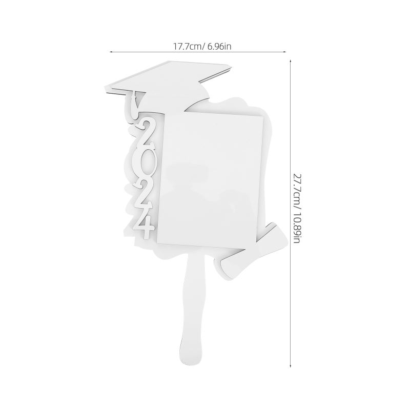 2pcs Grad Sublimation Blank Photo Frame Heat Transfer Photo Frame Graduation Theme DIY Fan - Image 2
