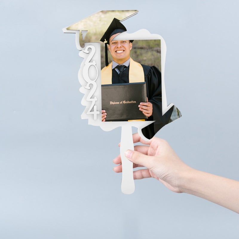 2pcs Grad Sublimation Blank Photo Frame Heat Transfer Photo Frame Graduation Theme DIY Fan - Image 5