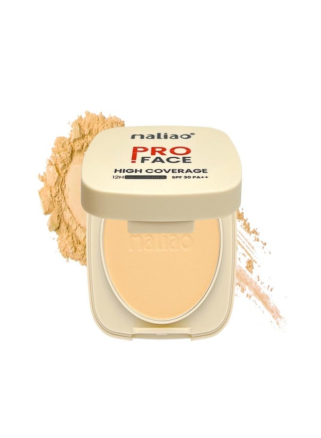 Maliao Pro Face Compact with High Coverage, 12-Hour Oil Control & SPF 30 PA++ - Lightweight, Matte Finish Compact Powder for All-Day Fresh Look (NATURAL BEIGE, MEDIUM) - Image 1