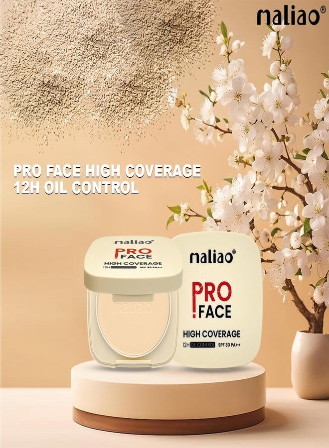 Maliao Pro Face Compact with High Coverage, 12-Hour Oil Control & SPF 30 PA++ - Lightweight, Matte Finish Compact Powder for All-Day Fresh Look (NATURAL BEIGE, MEDIUM) - Image 4